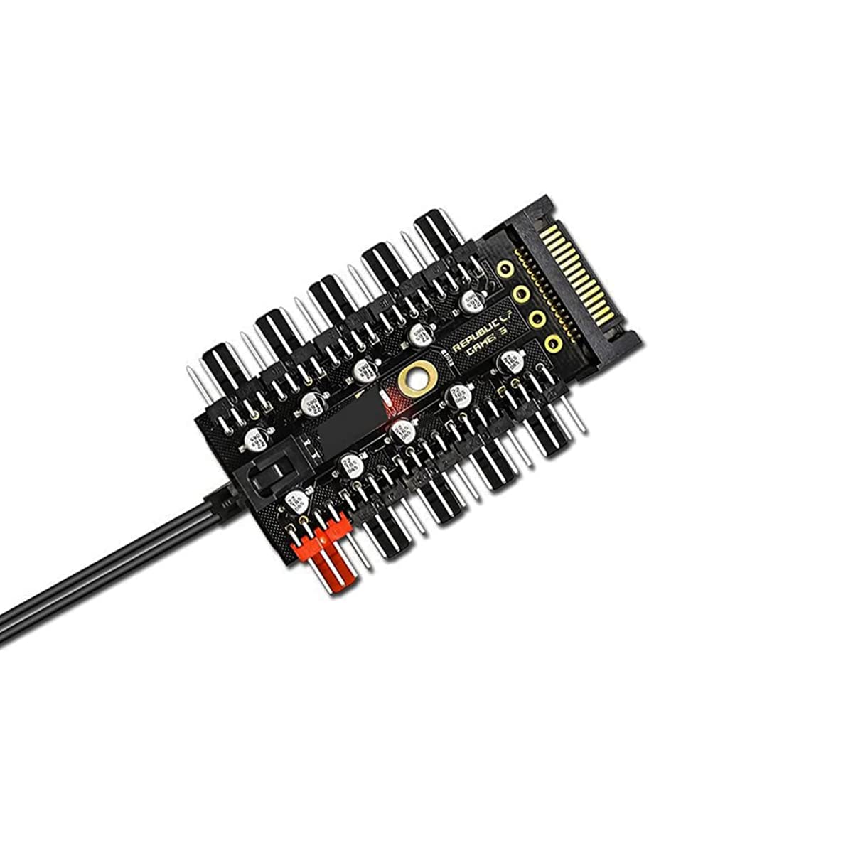 Verilux Chassis Fan Hub CPU Cooling Fan Hub 10 Port 12 V SATA to Fan Adapter with 4 Pin PWM Controller Dedicated Supply from PSU to Link Multiple Points for ATX Computer Case 4-Pin 3-Pin Cooling Fans Verilux Chassis Fan Hub CPU Cooling Fan Hub 10 Port 12 V SATA to Fan Adapter with 4 Pin PWM Controller Dedicated Supply from PSU to Link Multiple Points for ATX Computer Case 4-Pin 3-Pin Cooling Fans